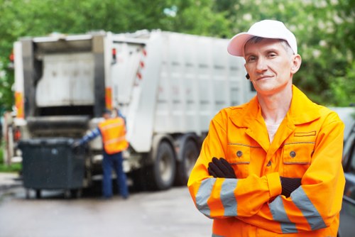 Professional team conducting office clearance