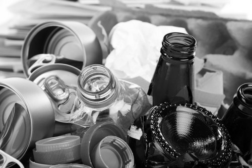 Recycling bins and Norwood street map signage