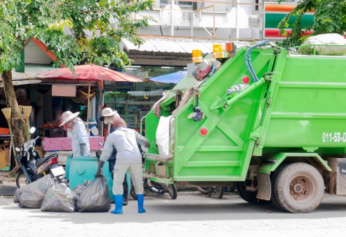 Bins awaiting collection at a commercial site